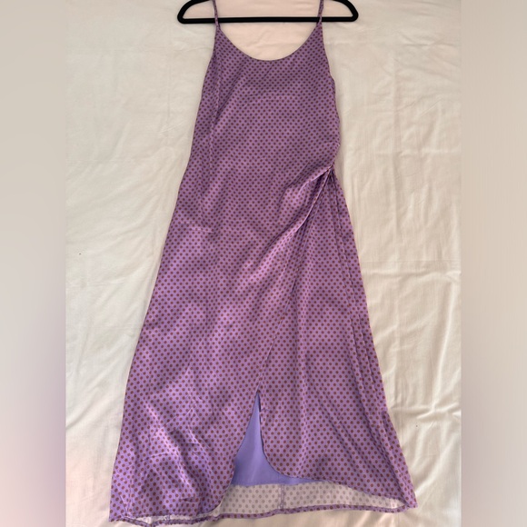 The Westside Silk Polka Dot Midi Dress - Size L - Picture 7 of 7